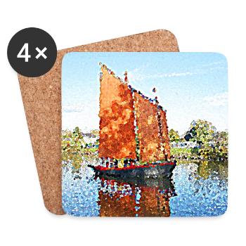 Das Segelboot des Feuers - Untersetzer (4er-Set) - Weiß - Vorne