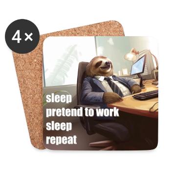Sleep, pretend to work, sleep, repeat. - Untersetzer (4er-Set) - Weiß - Vorne