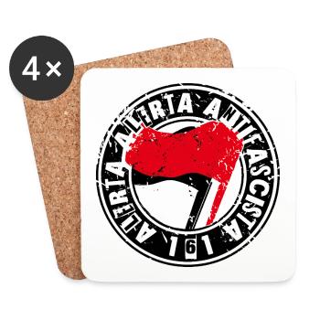 Alerta Alerta Antifascista 161 Antifa - Coasters (set of 4) - white - Front