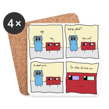 comic german fun funny - Coasters (set of 4) - white - Front