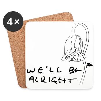 End of line handwritting - Coasters (set of 4) - white - Front