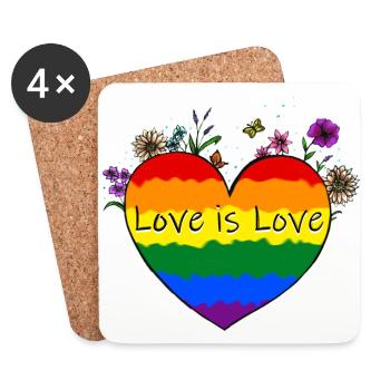 L’amour est amour - Dessous de verre (lot de 4) - blanc - Devant