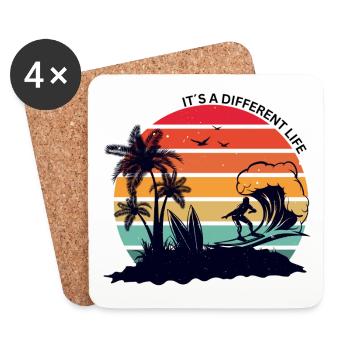 Malibu Sommer - Untersetzer (4er-Set) - Weiß - Vorne