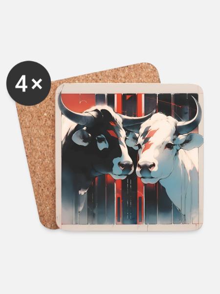 Cows - Coasters (set of 4) - white