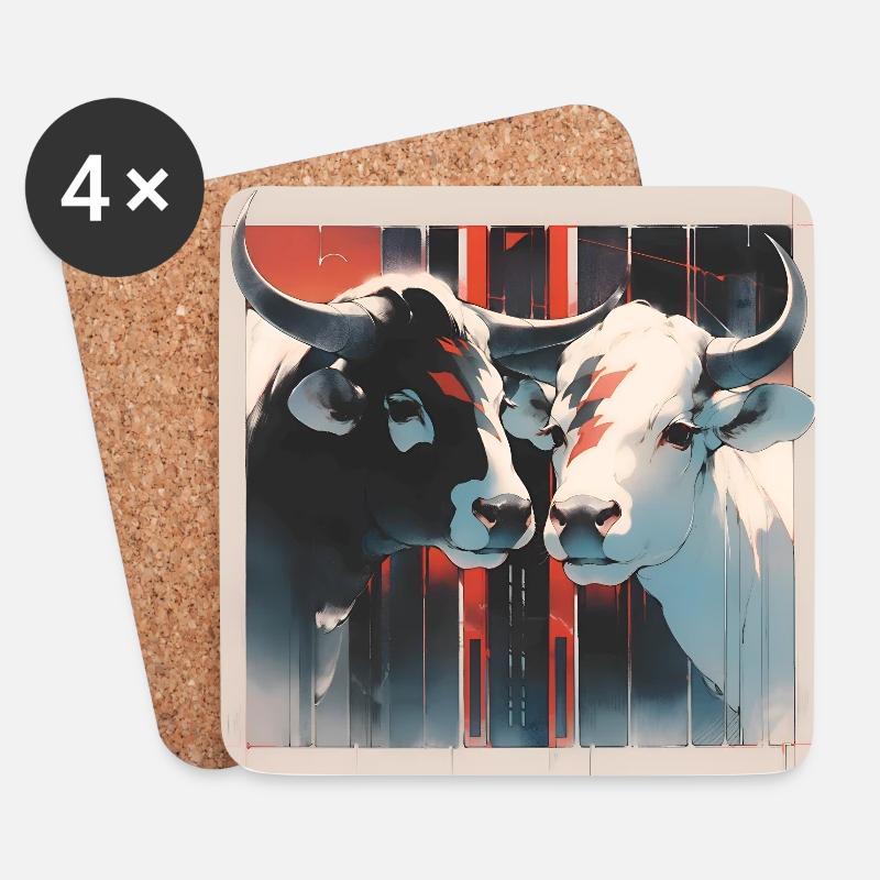 Cows - Coasters (set of 4) - white