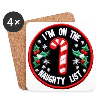 I'm On The Naughty List - Coasters (set of 4) - white - Front