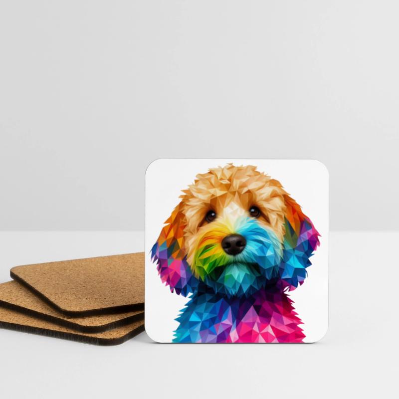 Modern geometric dog's muzzle cockapoo Coasters (set of 4)