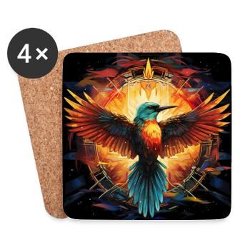 The Bird of The Enlightenment - Coasters (set of 4) - white - Front
