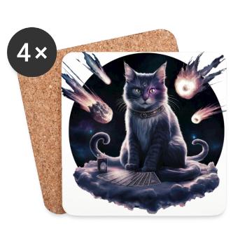 Kitku le clairvoyant - Dessous de verre (lot de 4) - blanc - Devant