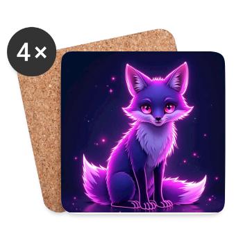 Cottagecore Fuchs - Untersetzer (4er-Set) - Weiß - Vorne