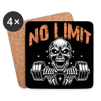 Crâne d’entraînement dur No Limit avec haltère - Dessous de verre (lot de 4) - blanc - Devant
