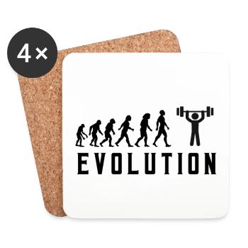 Evolution Bodybuliding - Coasters (set of 4) - white - Front