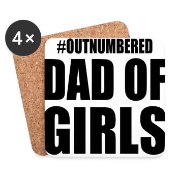 Dad of girls - Untersetzer (4er-Set) - Weiß - Vorne