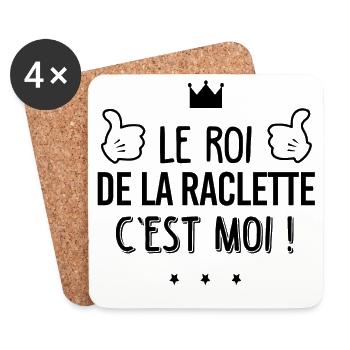 Roi de la raclette - Dessous de verre (lot de 4) - blanc - Devant
