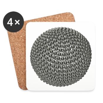 Boules en titane en optique 3D - Dessous de verre (lot de 4) - blanc - Devant