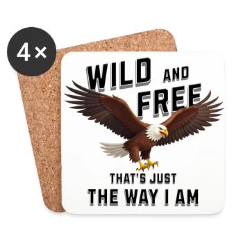 Wild and Free Eagle - Coasters (set of 4) - white - Front