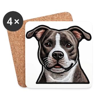 American Staffordshire Terrier - Coasters (set of 4) - white - Front