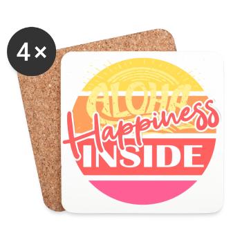 aloha Happiness Inside - Untersetzer (4er-Set) - Weiß - Vorne