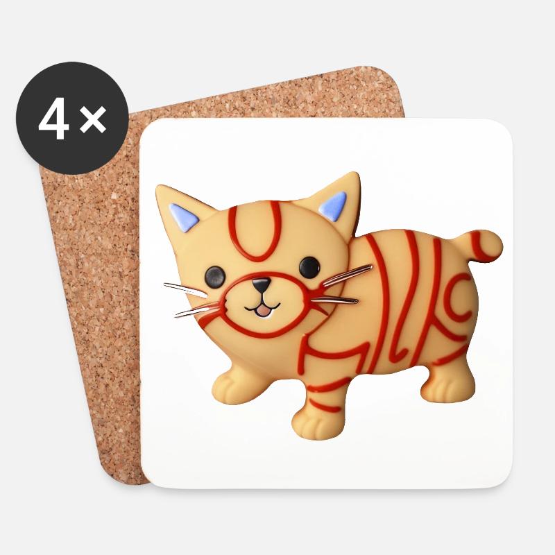 Dear nice cat - Coasters (set of 4) - white