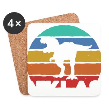 NIKLAS - Beautiful boy name with dinosaur - Coasters (set of 4) - white - Front