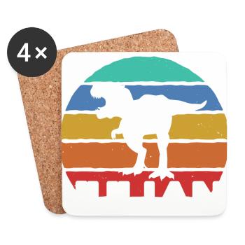 JULIAN - Beautiful boy name with dinosaur - Coasters (set of 4) - white - Front