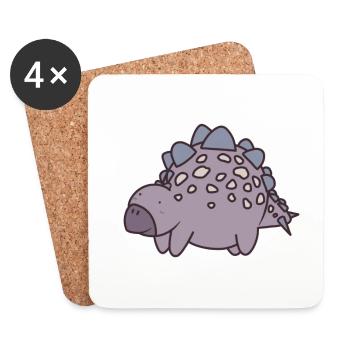 Alter Dinosaurier Stegosaurus - Untersetzer (4er-Set) - Weiß - Vorne