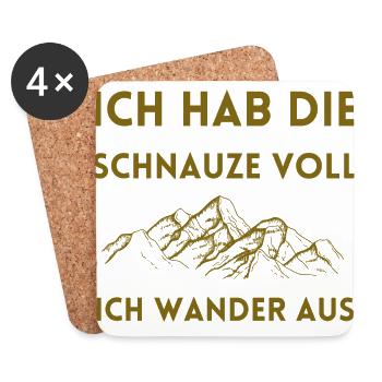 Lustiger Auswanderer Spruch Ich wander aus - Untersetzer (4er-Set) - Weiß - Vorne
