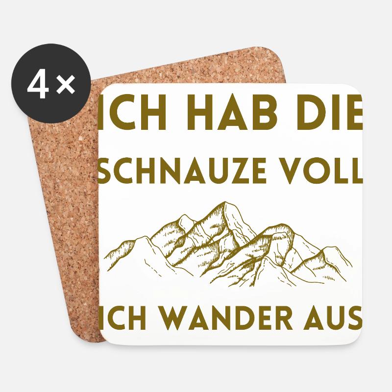 Lustiger Auswanderer Spruch Ich wander aus - Untersetzer (4er-Set) - Weiß
