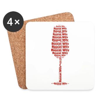 Femme russe Vie heureuse Femmes russes Russie - Dessous de verre (lot de 4) - blanc - Devant