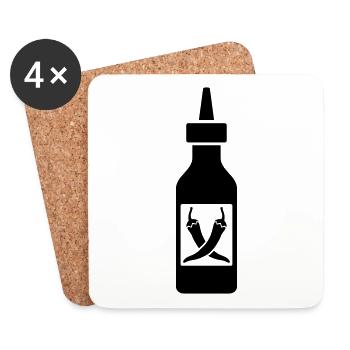 Sauce chili - Dessous de verre (lot de 4) - blanc - Devant
