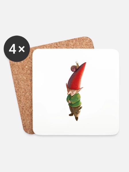 Netter kleiner Kobold - Untersetzer (4er-Set) - Weiß