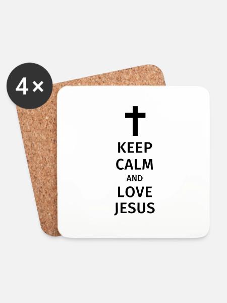keep calm and love jesus - Untersetzer (4er-Set) - Weiß