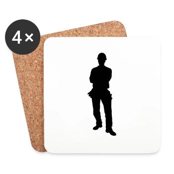 carpenter profession - Coasters (set of 4) - white - Front