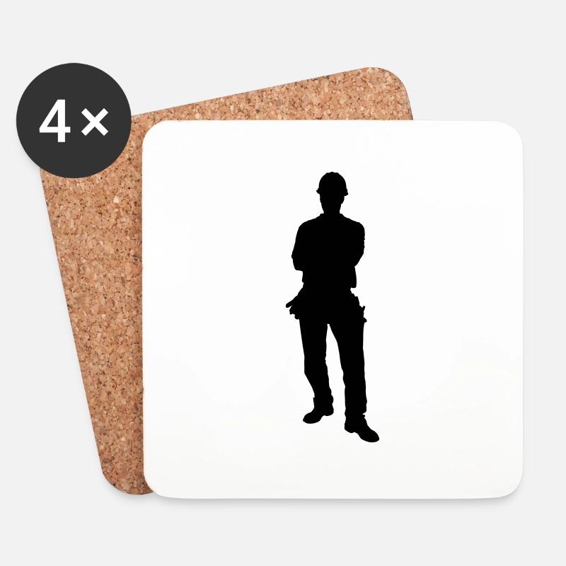 carpenter profession - Dessous de verre (lot de 4) - blanc