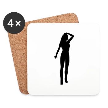 Silhouette silhouette silhouette - Dessous de verre (lot de 4) - blanc - Devant