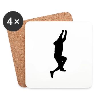 Man body Silhouette vector design - Coasters (set of 4) - white - Front