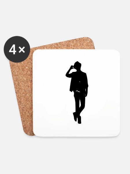 Junge Modell Silhouette - Untersetzer (4er-Set) - Weiß