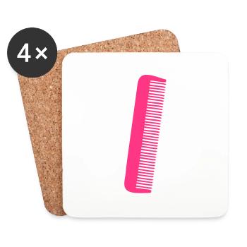comb comb penalty kamm pettine coiffure1 - Coasters (set of 4) - white - Front