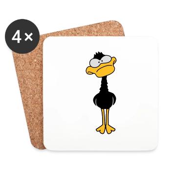 Funny Duck - Dessous de verre (lot de 4) - blanc - Devant