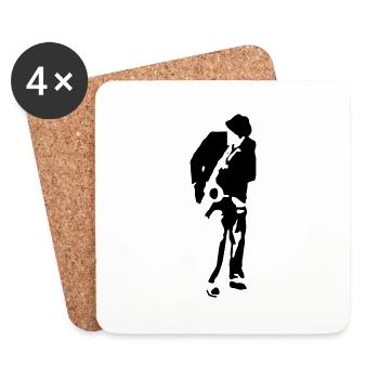 Music - saxophone musician Shirts - Coasters (set of 4) - white - Front