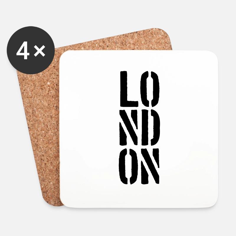 London Stamp - Untersetzer (4er-Set) - Weiß