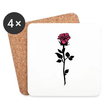rose_2c - Untersetzer (4er-Set) - Weiß - Vorne
