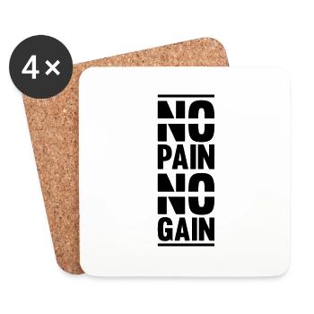no_pain_no_gain_f1 - Dessous de verre (lot de 4) - blanc - Devant