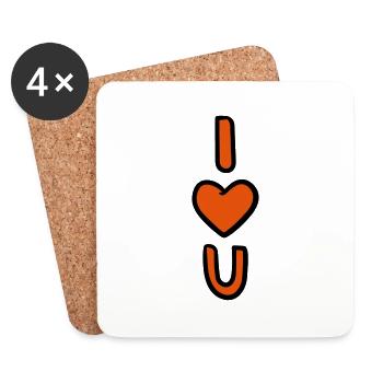 I-love-u-logo - Untersetzer (4er-Set) - Weiß - Vorne