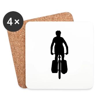 Radfahrer - Untersetzer (4er-Set) - Weiß - Vorne