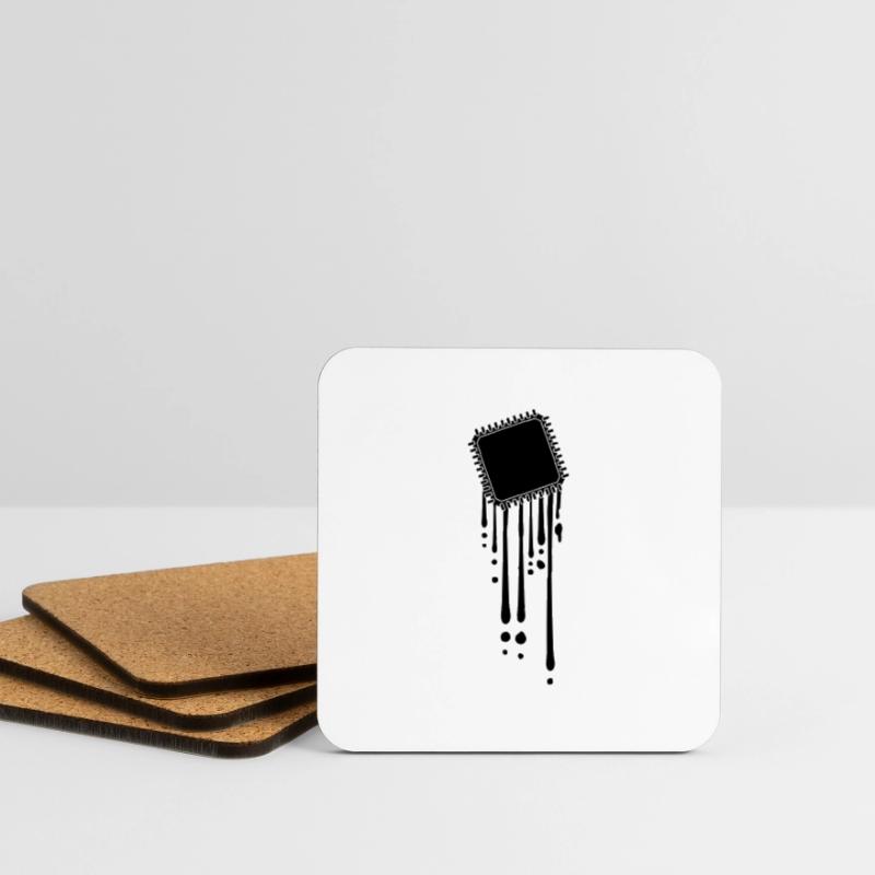 processor melt drops graffiti cpu computer Coasters (set of 4)