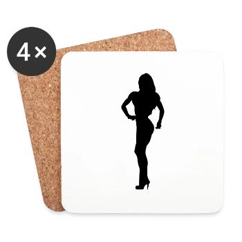 bodybuilding girl - Untersetzer (4er-Set) - Weiß - Vorne