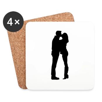 couple kissing - Untersetzer (4er-Set) - Weiß - Vorne