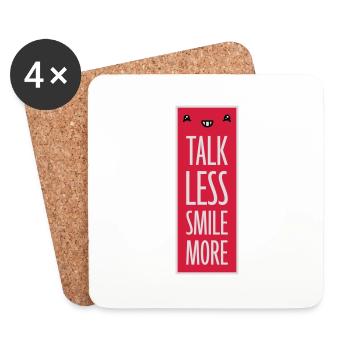 parler moins sourire plus - Dessous de verre (lot de 4) - blanc - Devant