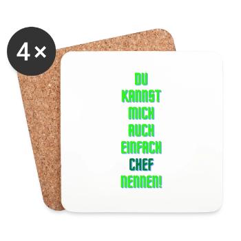 Du kannst mich auch einfach CHEF nenen! - Untersetzer (4er-Set) - Weiß - Vorne